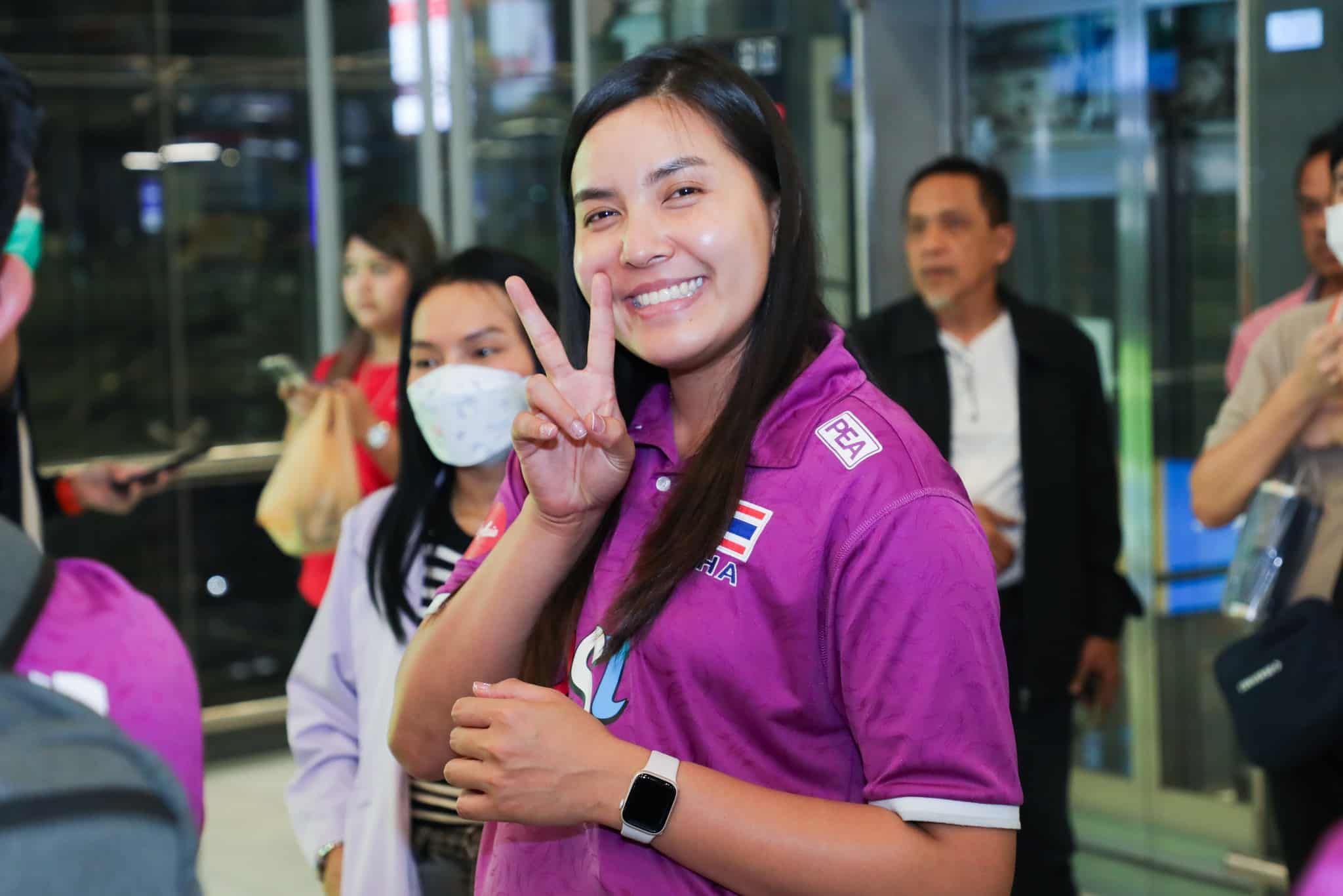 พรพรรณ เกิดปราชญ์ ณ สนามบินสุวรรณภูมิ เดินทางไปคัดโอลิมปิก 2024