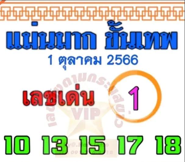 เปิดแนวทาง "หวยแม่นมากขั้นเทพ" เลขเด่นสุดแม่น เปิดโชคใหญ่งวด 1 ต.ค. 66