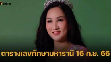 ตารางเลขทักษามหารานี 16 ก.ย. 66