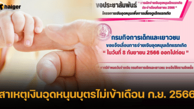 สาเหตุเงินอุดหนุนบุตรไม่เข้าเดือน ก.ย. 2566
