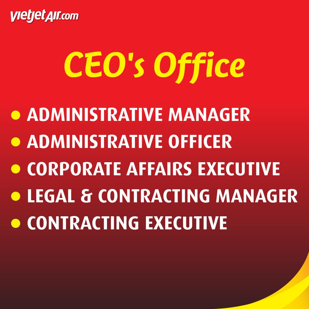 ไทยเวียตเจ็ท เปิดรับสมัครงาน 2566 CEO's Office