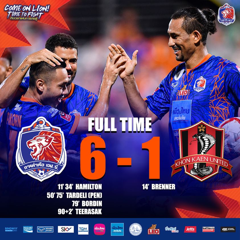 ผลบอลล่าสุด ไทยลีก การท่าเรือ ขอนแก่น