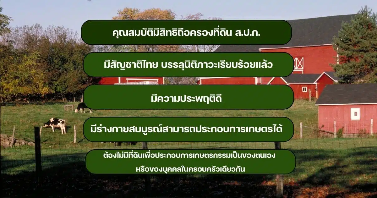 คุณสมบัติมีสิทธิถือครองที่ดิน ส.ป.ก.