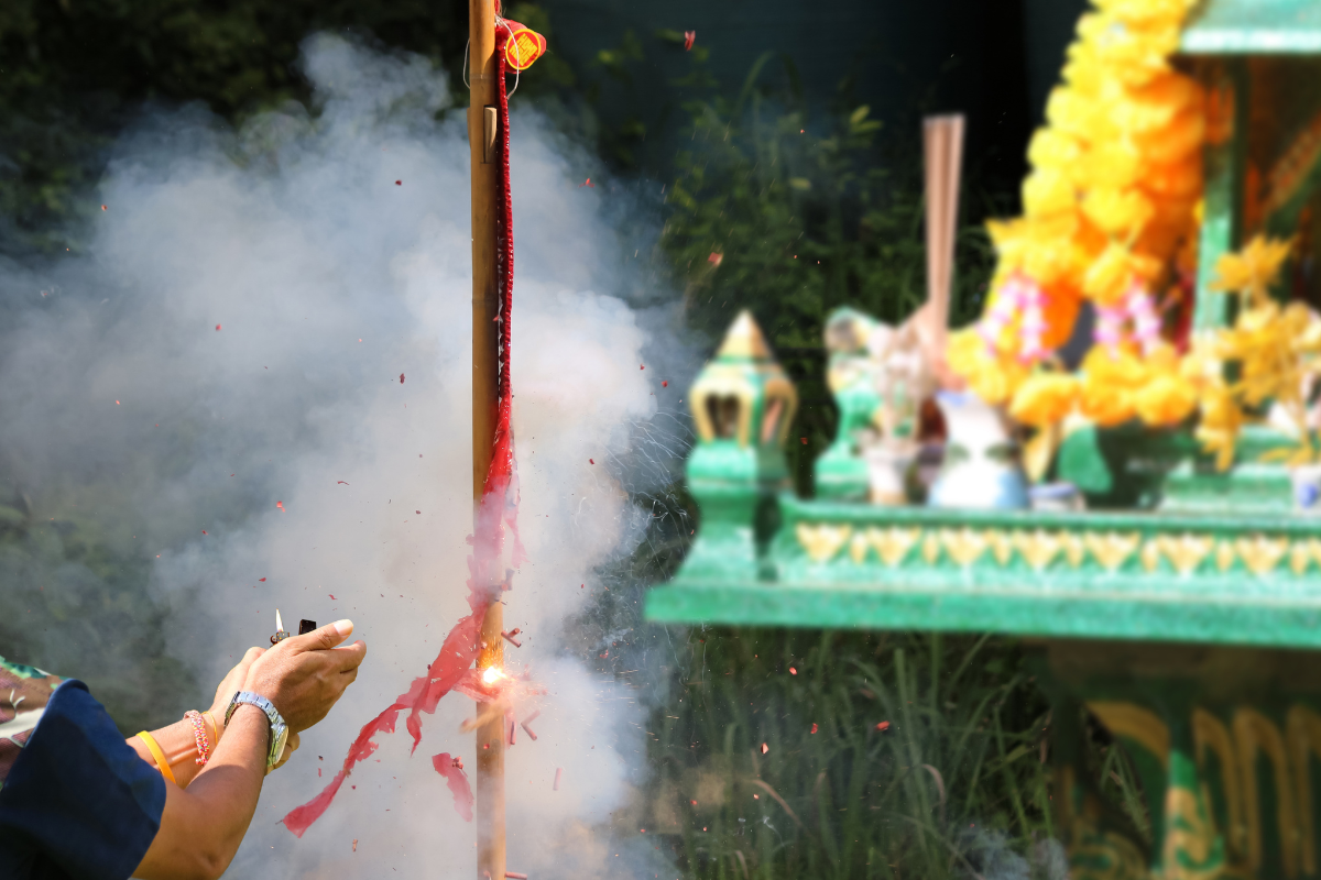 จุดประทัด ช่วงกินเจ