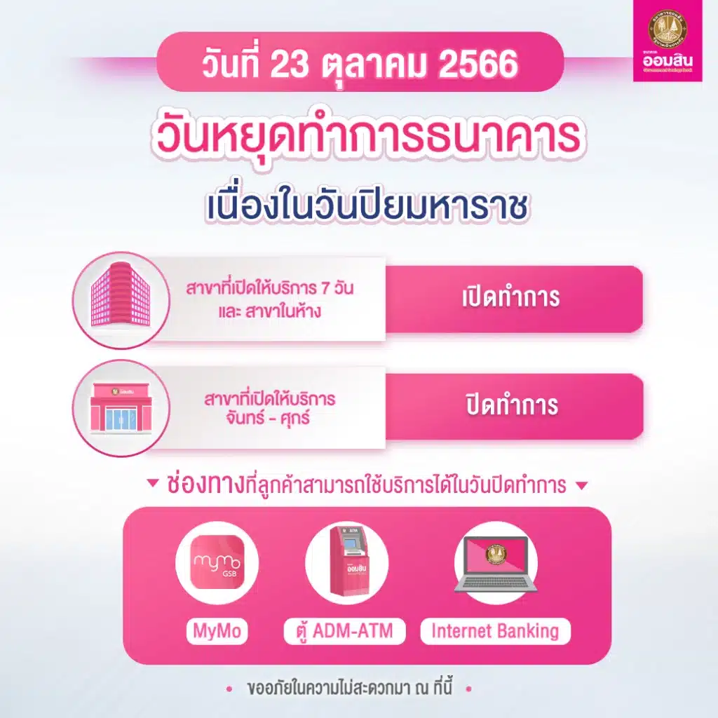 วันปิยมหาราช 2566 ธนาคารออมสิน