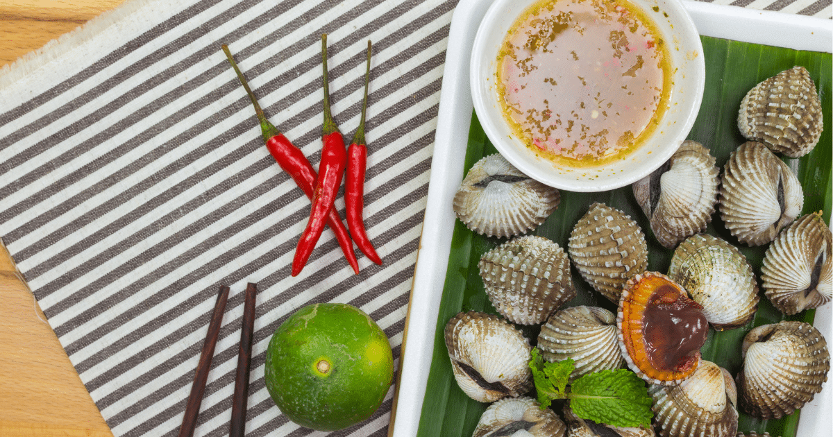 หอยแครงลวกจิ้ม