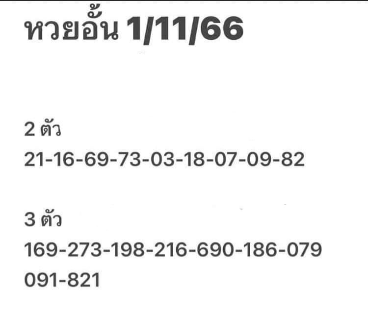 เลขอั้น เจ้ามือไม่รับงวดนี้ 1 11 66