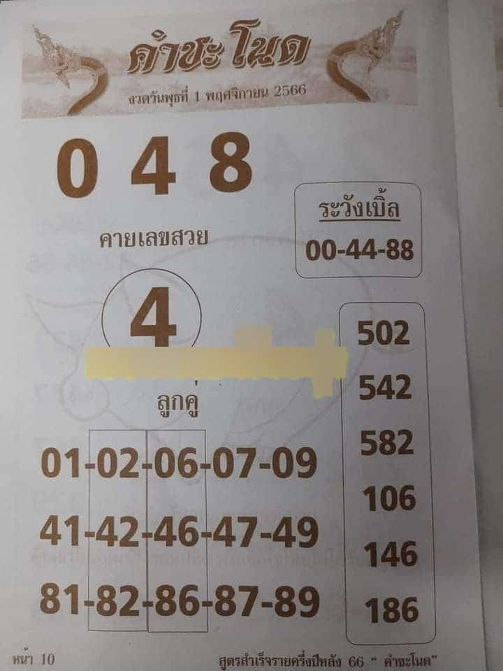 เลขเด็ด คำชะโนด 1 11 66
