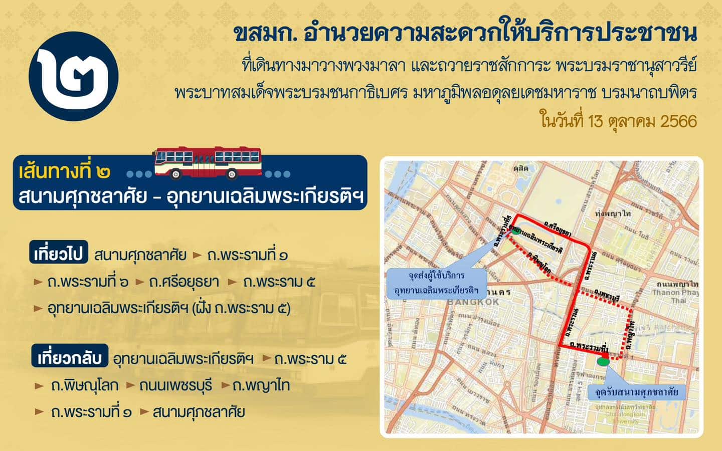 เส้นทางที่ 2 เข้าร่วมงาน วันนวมินทรมหาราช