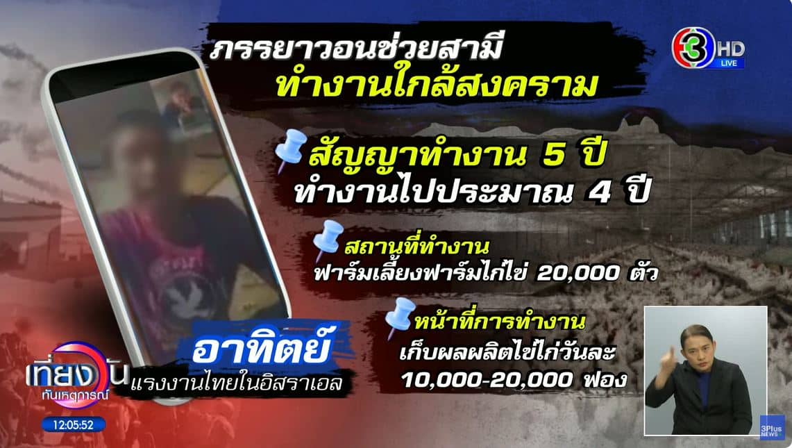 แรงงานไทยชาวลำปางในอิสราเอล ฟาร์มไก่