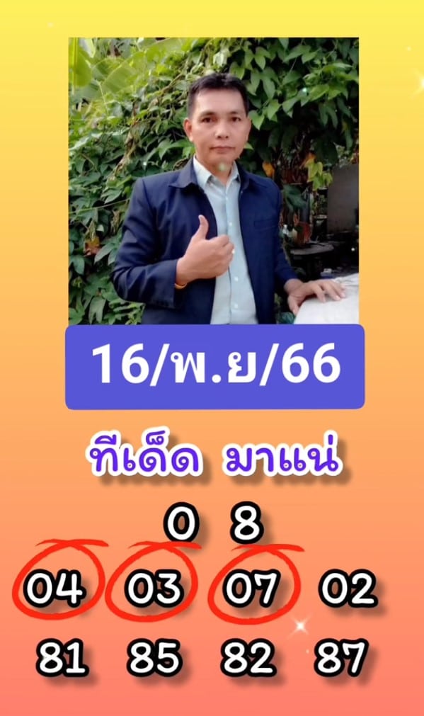 เลขเด็ด อ.ยืนผารวย 16 11 66