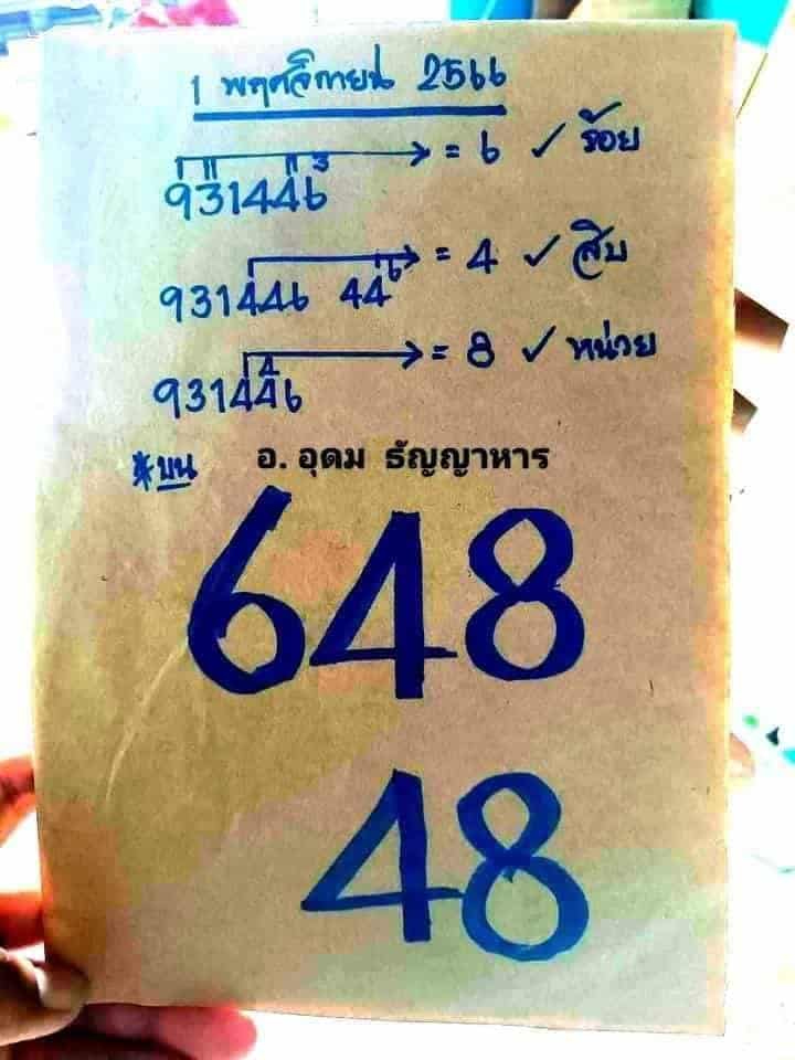 เลขเด็ด อ. อุดม ธัญญหาญ 1 พ.ย. 66