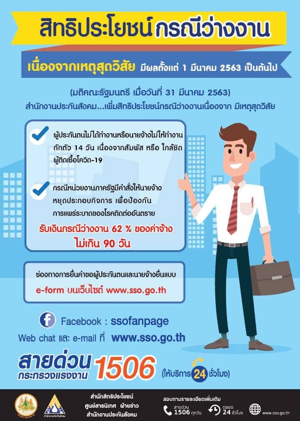 ลงทะเบียนว่างงานประกันสังคม