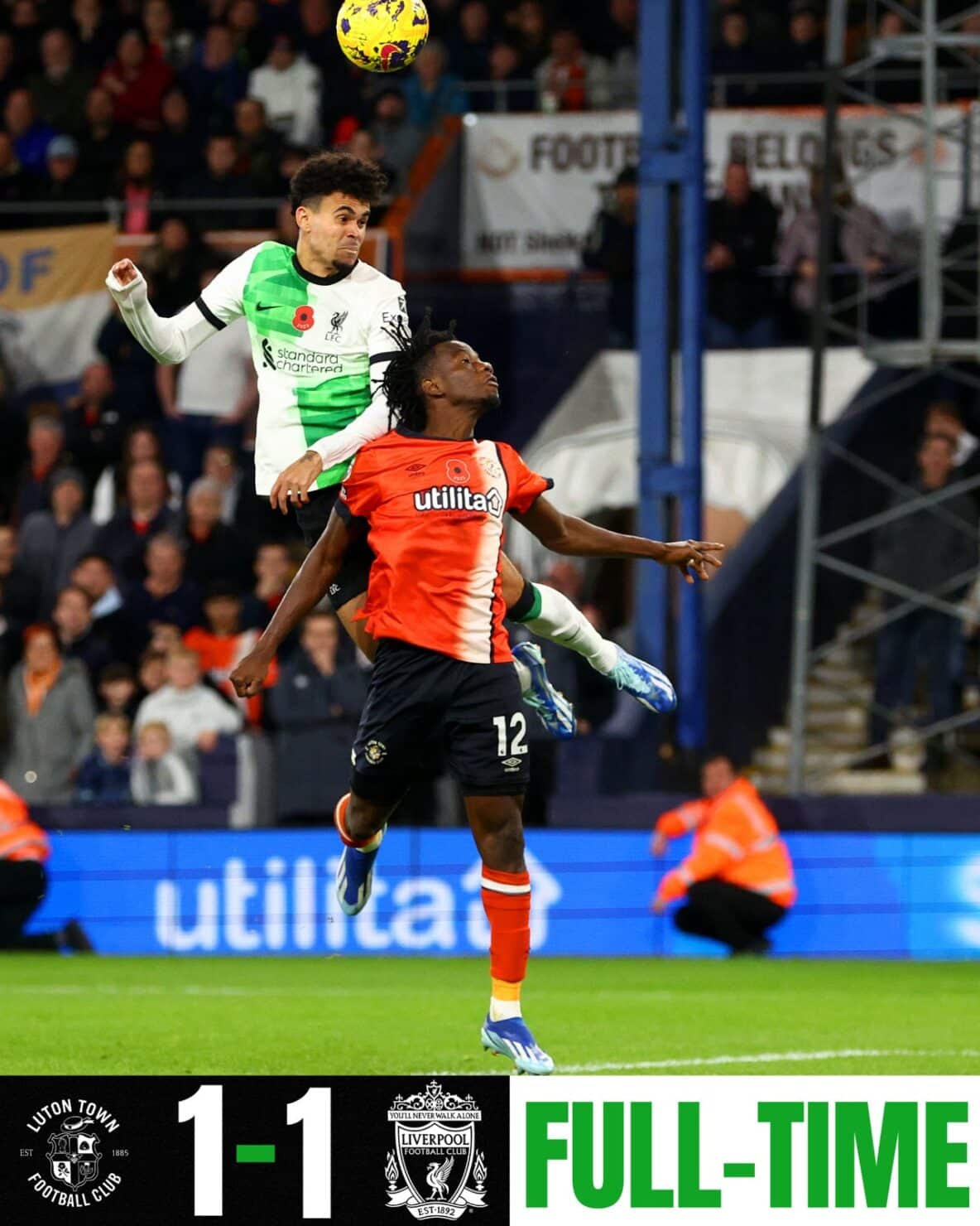 ผลบอลเมื่อคืนนี้ พรีเมียร์ลีก ลูตัน ลิเวอร์พูล