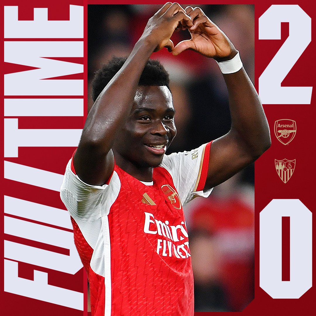 ผลบอลเมื่อคืนนี้ ยูฟ่า แชมเปี้ยนส์ลีก อาร์เซนอล เซบีย่า