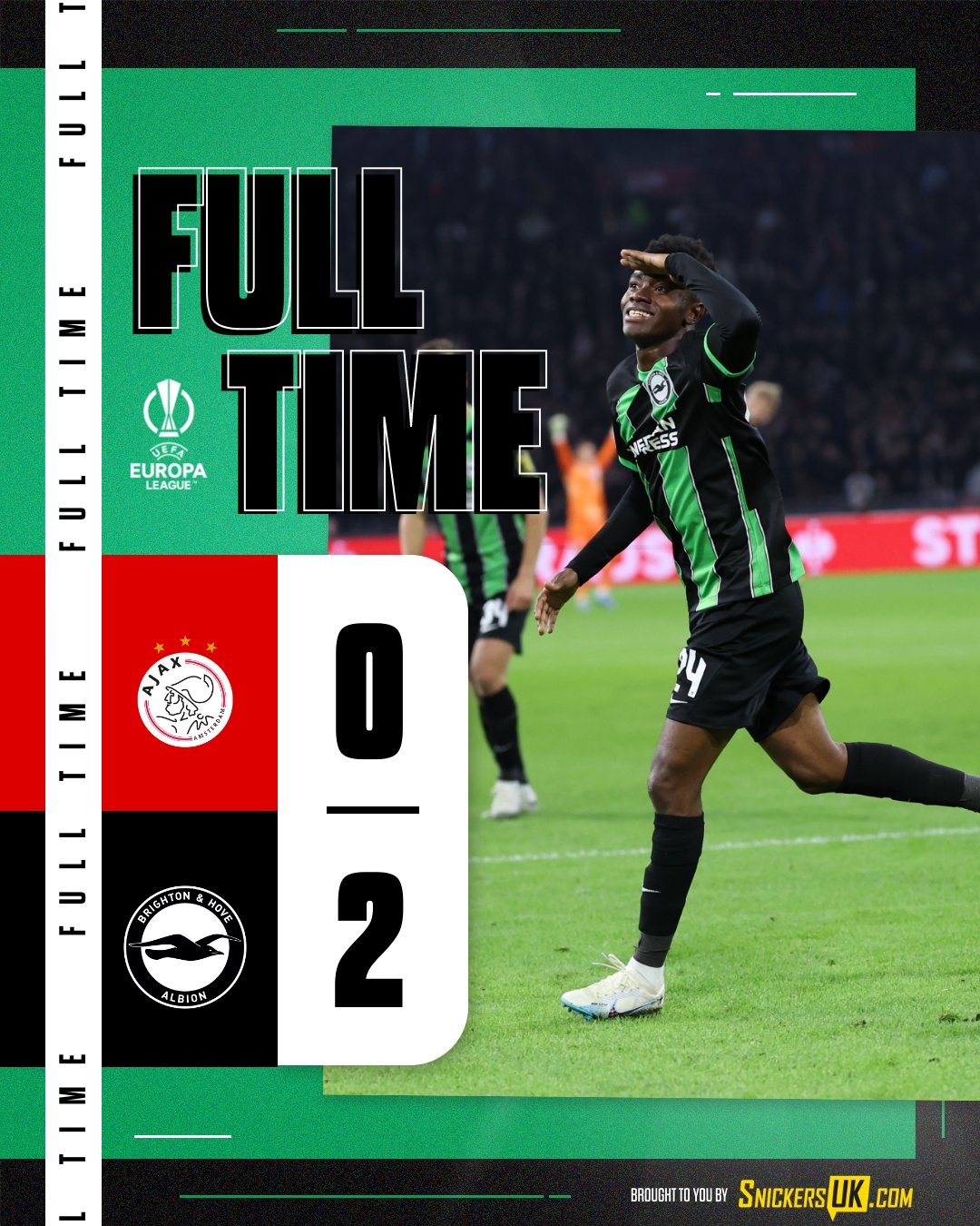 ผลบอลเมื่อคืนนี้ ยูโรป้า ลีก อาแจ็กซ์ ไบรท์ตัน