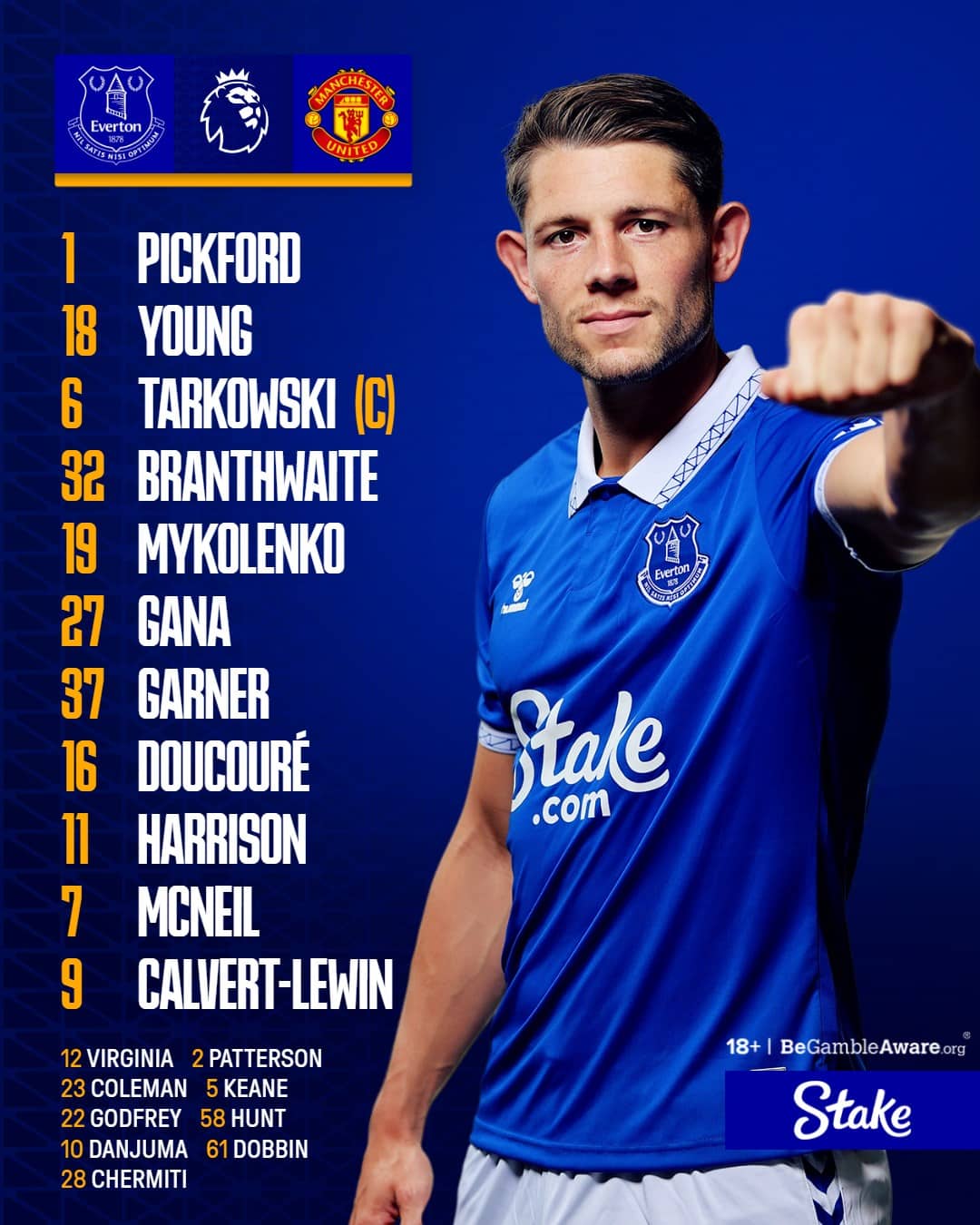 11 ตัวจริง เอฟเวอร์ตัน แมนยู