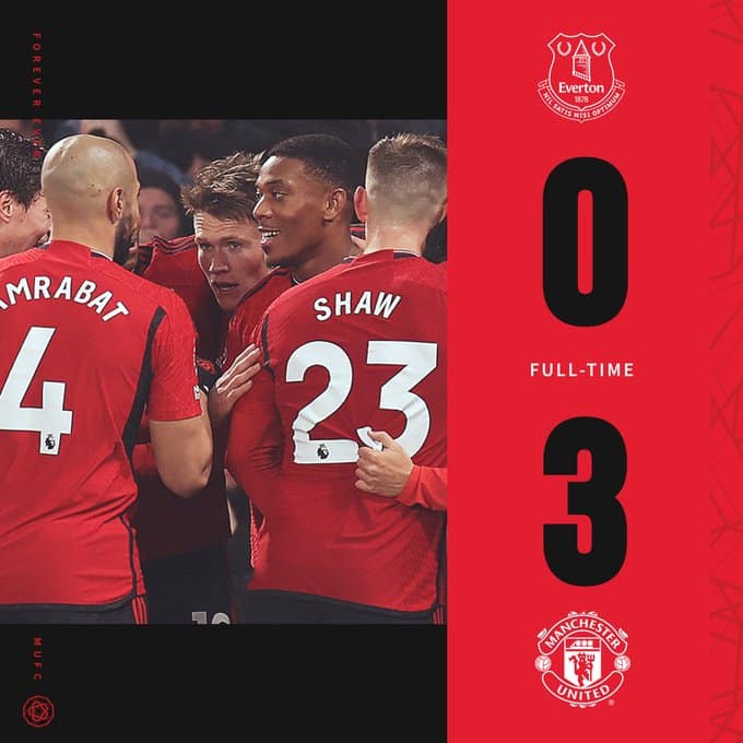 ผลบอลเมื่อคืนนี้ พรีเมียร์ลีก เอฟเวอร์ตัน แมนยู