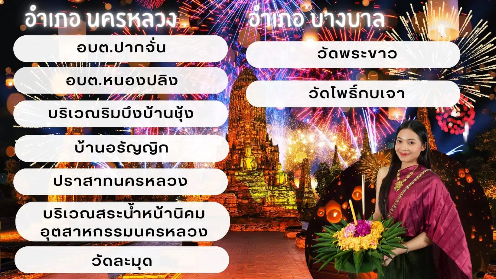 งานลอยกระทง อำเภอนครหลวง