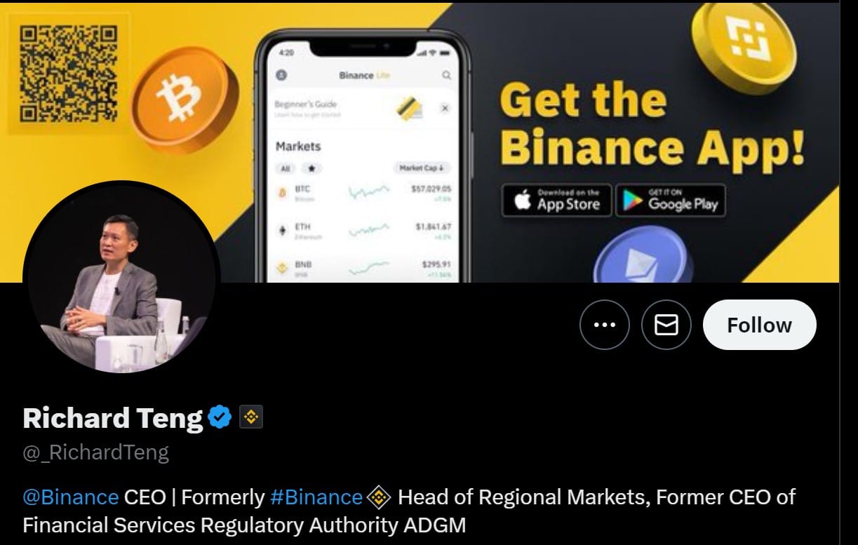 ประวัติ Richard Teng ซีอีโอคนใหม่ Binanace ทวิตเตอร์