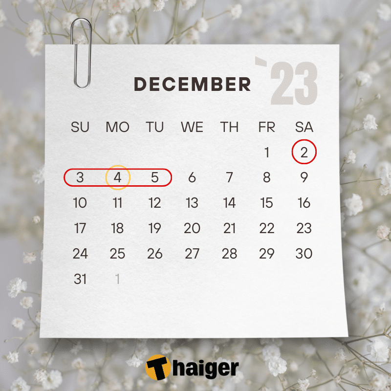 วันหยุดเดือนธันวาคม 2566 วันหยุดยาวช่วงวันพ่อแห่งชาติ