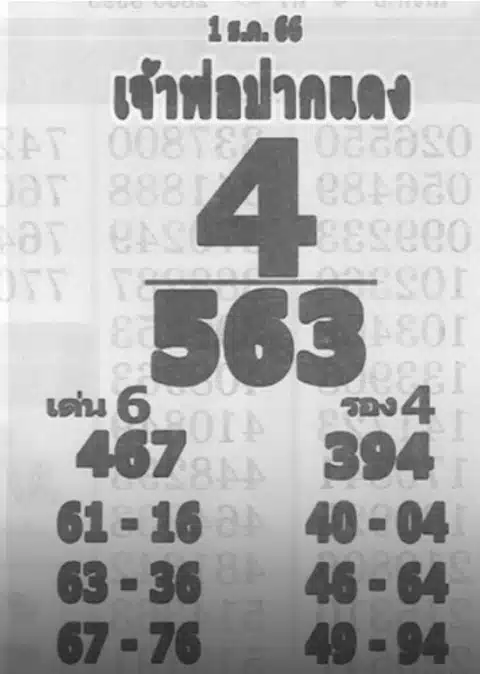 หวยเจ้าพ่อปากแดง 1 ธ.ค. 66