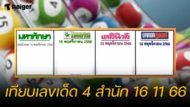เทียบเลขเด็ด 4 สำนัก 16 11 66
