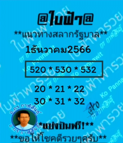 เลขเด็ด หวยใบฟ้า อ.กร 1 12 66