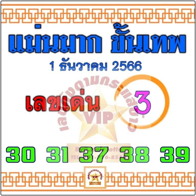 เลขเด็ดแม่นมากเทพ 1 12 66