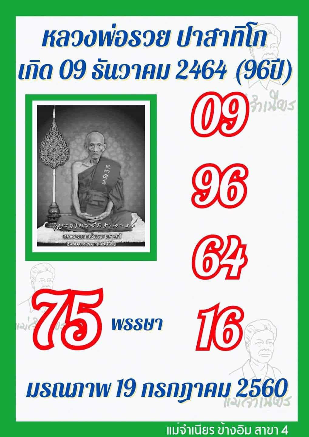 หลวงพ่อรวย เลขเด็ด 16 12 66