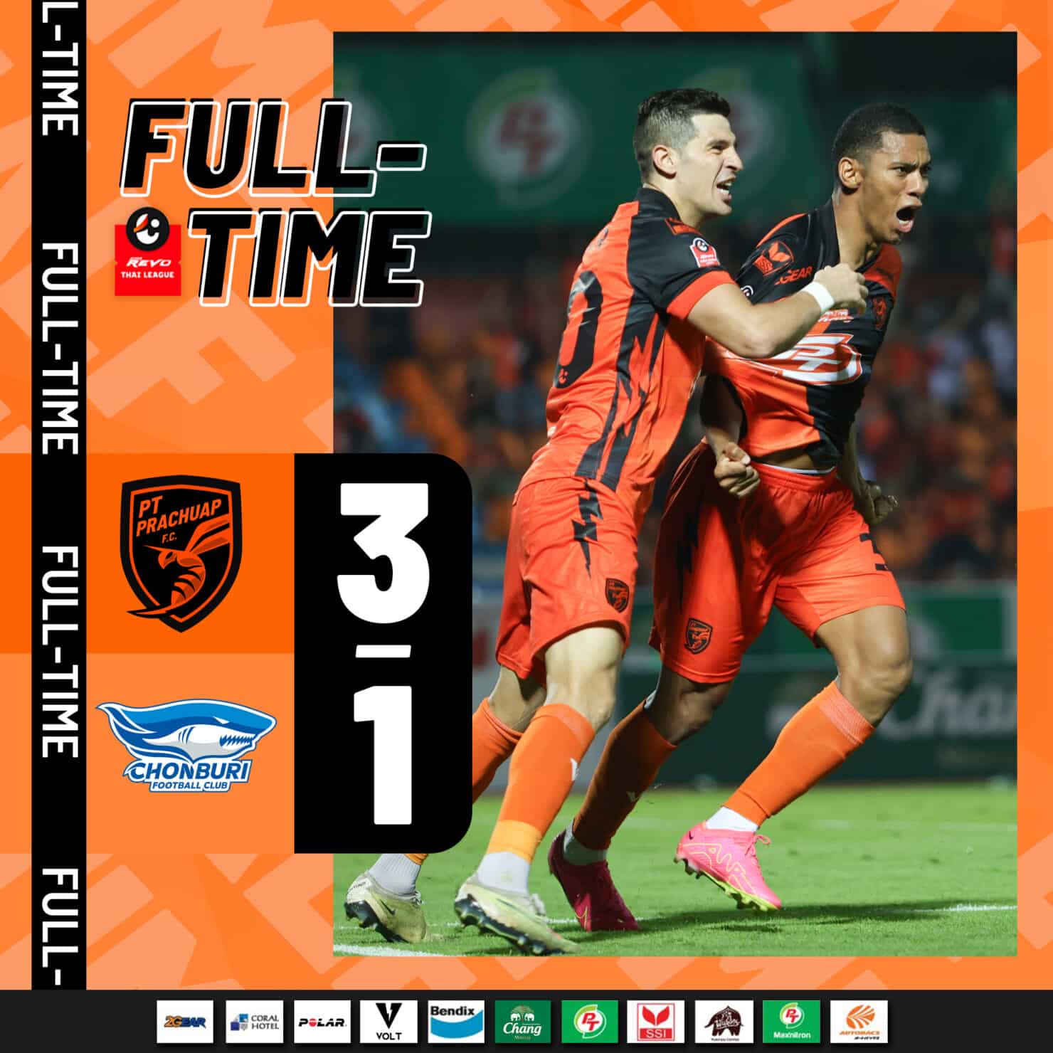 ผลบอลเมื่อคืนนี้ ไทยลีก ประจวบ ชลบุรี