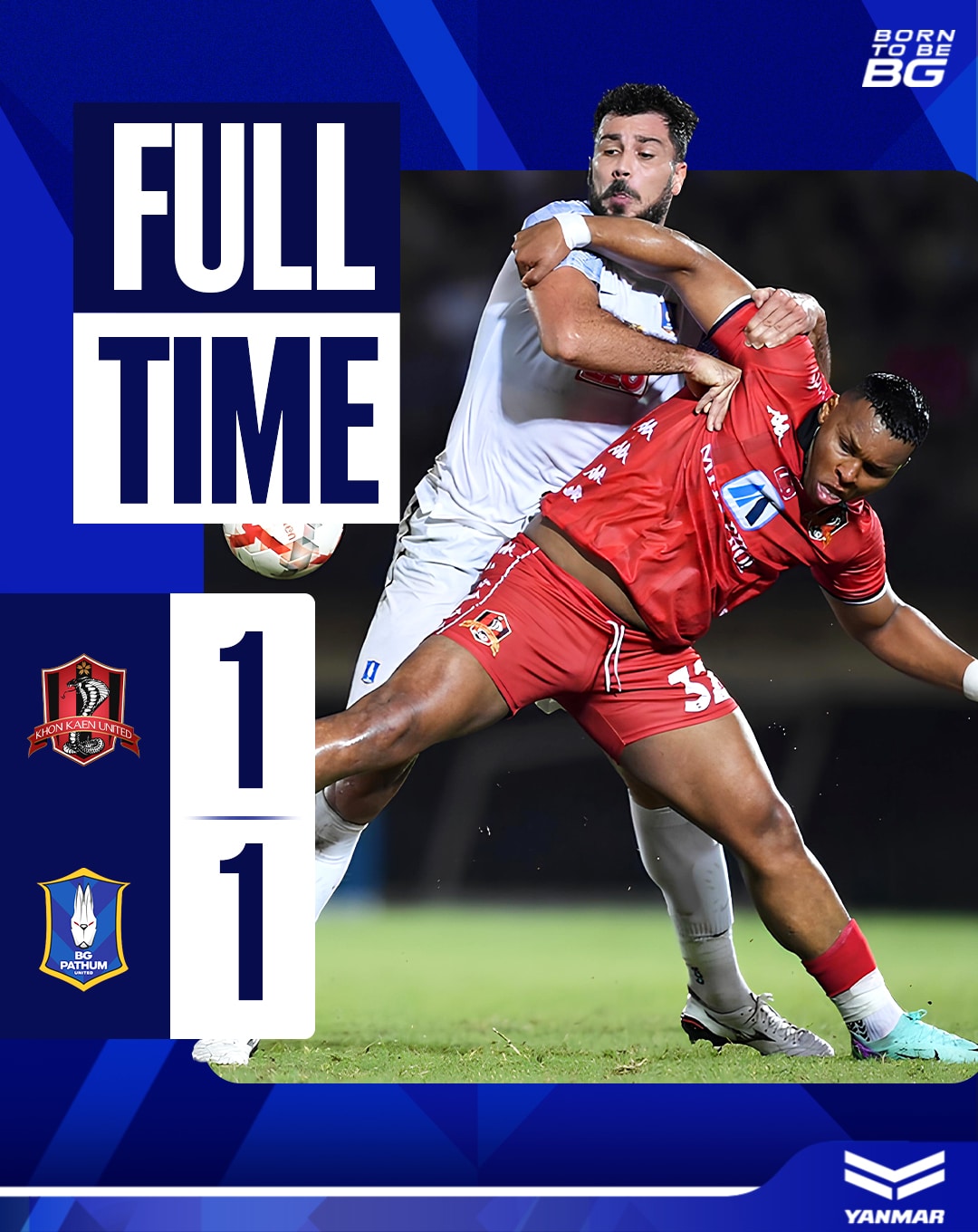 ผลบอลล่าสุด ไทยลีก ขอนแก่น บีจี ปทุม