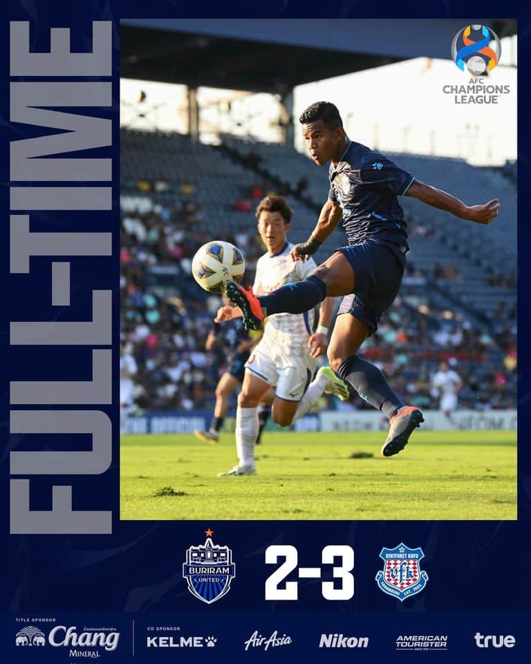 ผลบอลเมื่อคืนนี้ เอเอฟซี แชมเปี้ยนส์ลีก บุรีรัมย์ เวนท์ฟอเรท