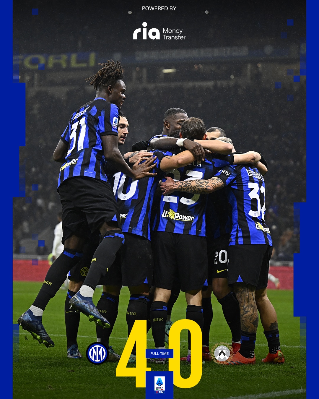 ผลบอลเมื่อคืนนี้ กัลโช่ อินเตอร์ อูดิเนเซ่