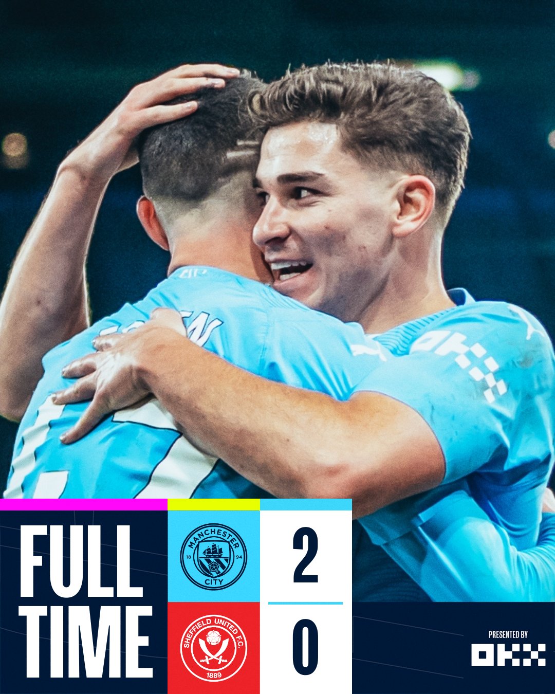 ผลบอลเมื่อคืนนี้ พรีเมียร์ลีก แมนซิตี้ เชฟฯ ยูไนเต็ด