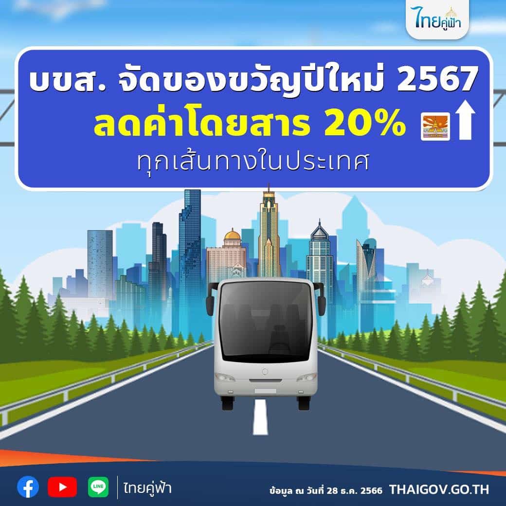 บขส. ลดค่าโดยสาร 20% ปีใหม่ 2566