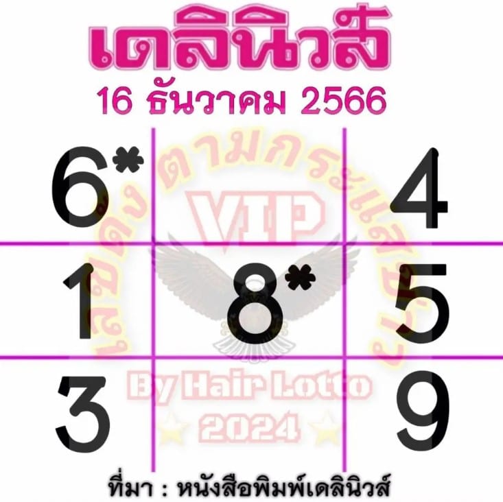 หวยเดลินิวส์ 16 12 66