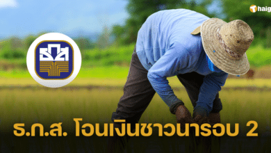 เช็กสิทธิ ธ.ก.ส. โอนเงินรอบ 2 กลุ่มตกค้าง ปีการผลิต 2566/67 ไร่ละ 1,000 บาท