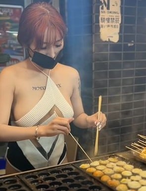 แม่ค้าไข่นกกระทา ตลาดกลางคืนจีน