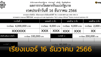ใบตรวจหวยเรียงเบอร์ งวด 16 ธันวาคม 2566