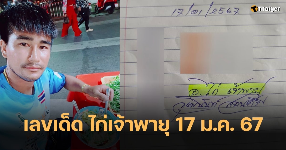 เขย่าแผง เลขเด็ดหวยไก่เจ้าพายุ 17 ม.ค. 67 เด่นเลขดัง ตรงวันเกิดครูบาบุญชุ่ม | Thaiger ข่าวไทย