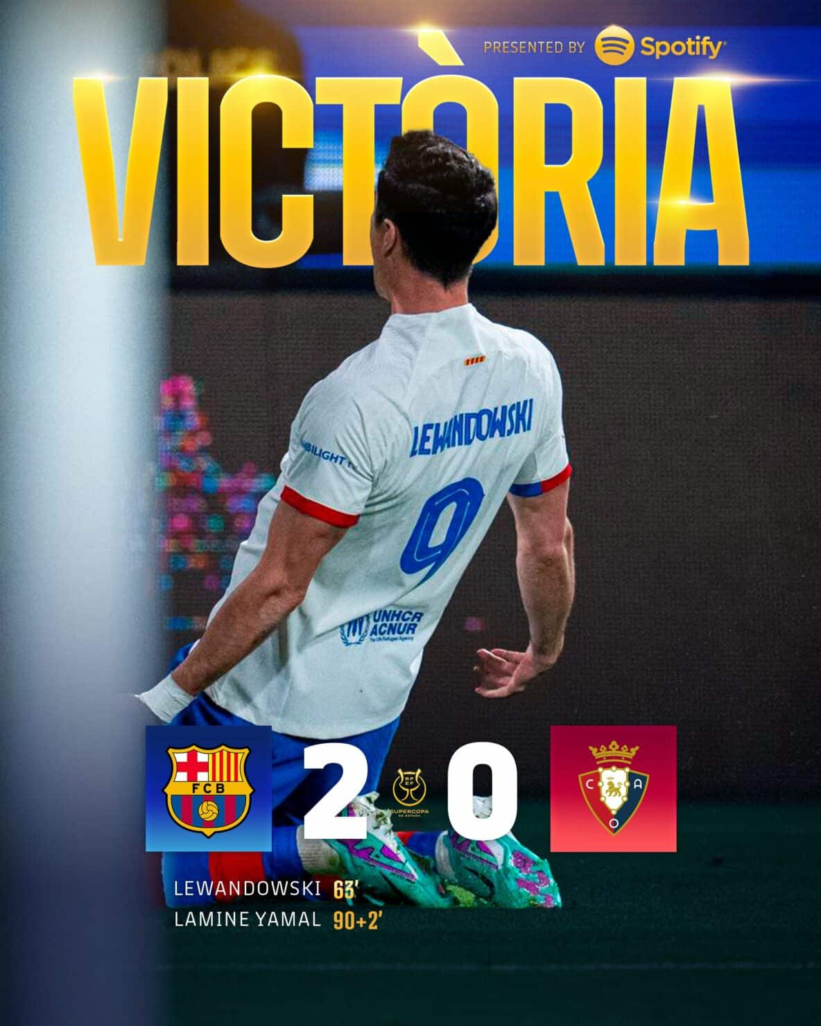 ผลบอลเมื่อคืนนี้ ซูเปอร์ โกปา บาร์เซโลน่า โอซาซูน่า