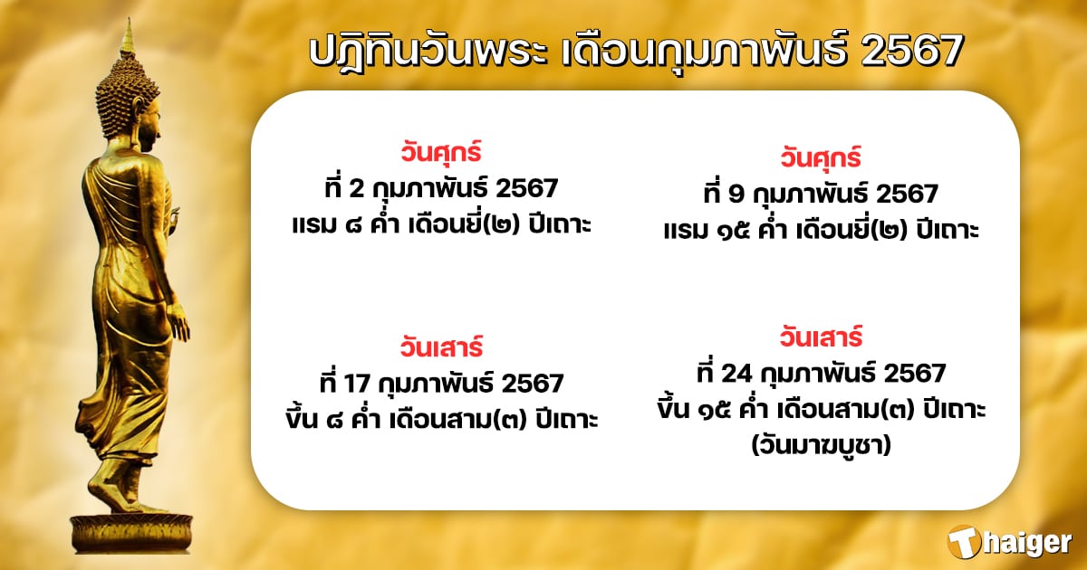 รูปวันพระเดือนกุมภาพันธ์ 2567