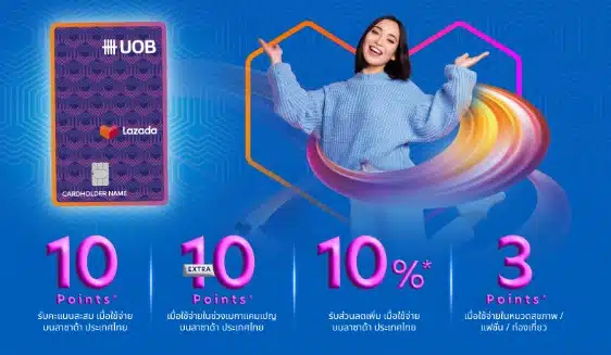 สมัครบัตรเครดิต ลาซาด้า UOB
