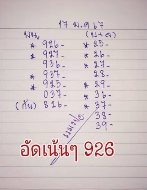 หวยแมงปอ 17 1 67