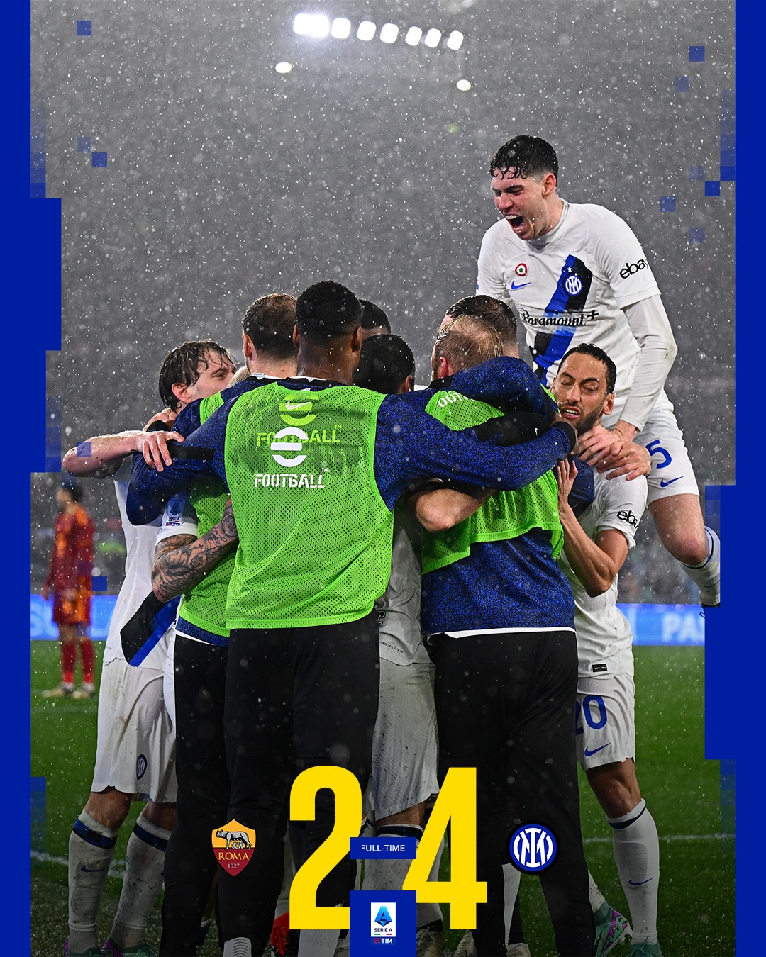 ผลบอลเมื่อคืนนี้ กัลโช่ โรม่า อินเตอร์