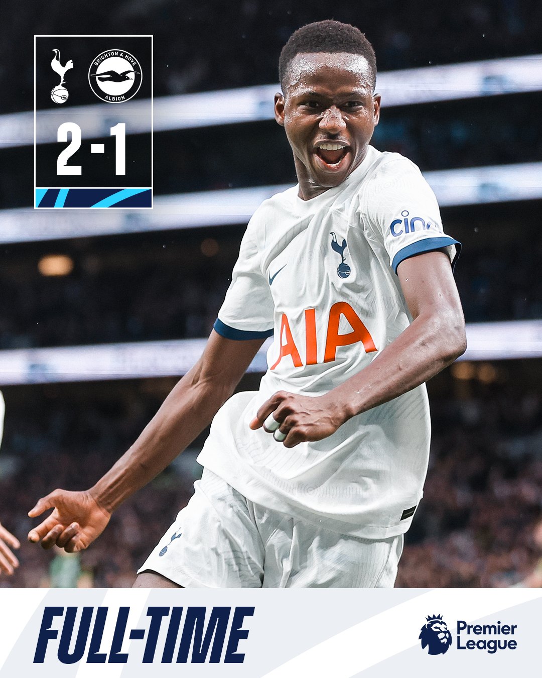 ผลบอลเมื่อคืนนี้ พรีเมียร์ลีก สเปอร์ส ไบรท์ตัน