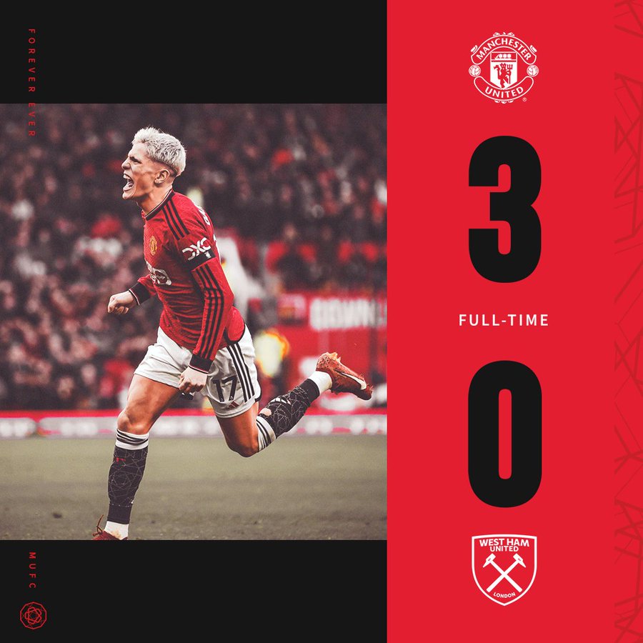 ผลบอลล่าสุด พรีเมียร์ลีก แมนยู เวสต์แฮม