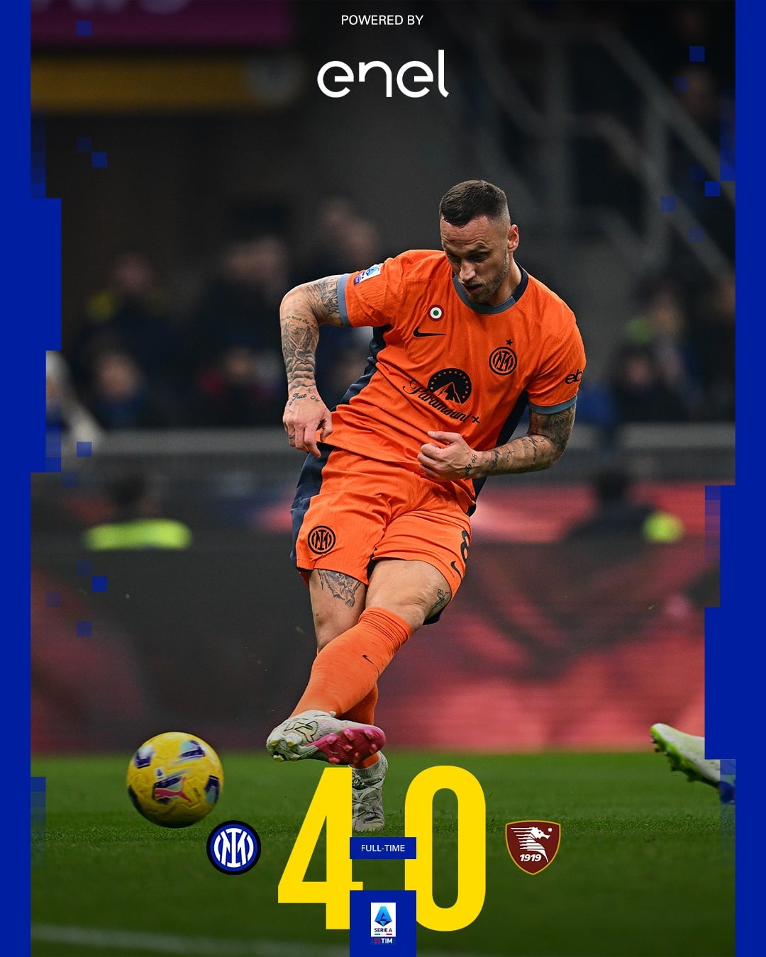 ผลบอลเมื่อคืนนี้ กัลโช่ อินเตอร์ ซาแลร์นิตาน่า