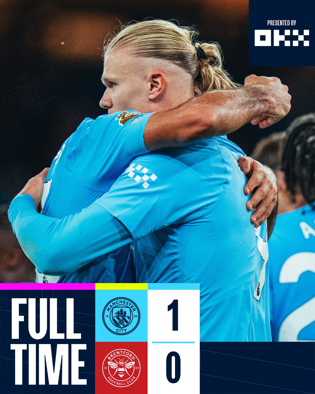 ผลบอลเมื่อคืนนี้ พรีเมียร์ลีก แมนซิตี้ เบรนท์ฟอร์ด